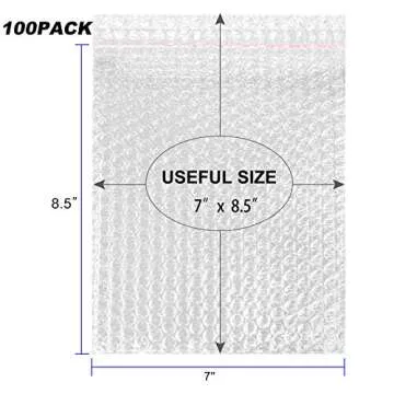 100PCS Bubble Out Bags, Clear Cushioned Pouches, Bubble Pouch Bags, Self-Sealing for Mailing, Shippi...