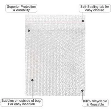 100PCS Bubble Out Bags, Clear Cushioned Pouches, Bubble Pouch Bags, Self-Sealing for Mailing, Shipping, Packing, Packaging, Storage and Moving