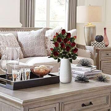 DILATATA Artificial Rose Bud Silk Flowers Bush - Elegant Faux Roses for Home & Weddings