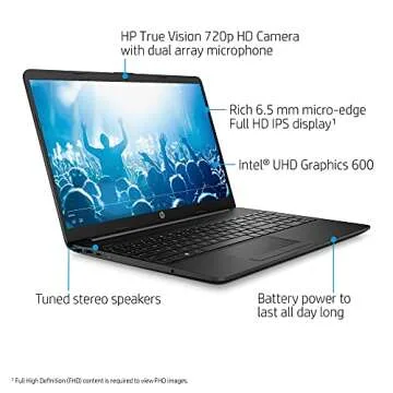 HP 2022 15.6" FHD Laptop Computer, Intel Celeron N4020 Processor, 4GB DDR4 RAM, 128GB SSD, 1-Year Of...