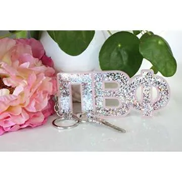 Pi Beta Phi Glitter Sorority Keychain