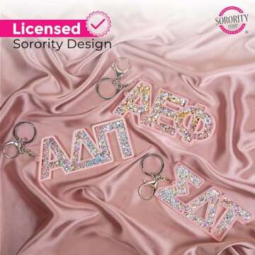 Pi Beta Phi Glitter Sorority Keychain