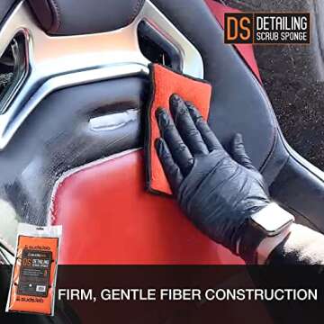 Suds Lab DS Microfiber Detailing Scrub Pad 3 Pack - Car Interior Cleaning & Detailing Microfiber Scrub Pads - Set of 3 - Safe On Leather, Vinyl, Plastic, Etc.