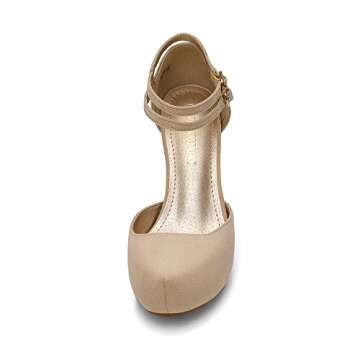 Elegant Mary Jane High Heel Pumps for Women in Nude Suede