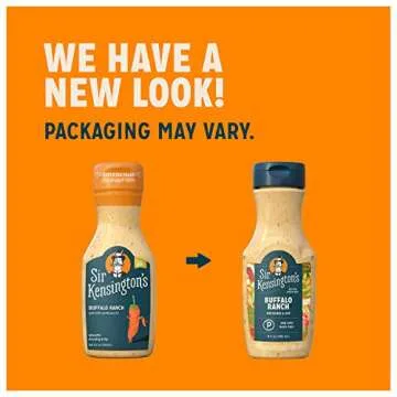 Sir Kensington's Ranch Dressing and Dip, Buffalo Ranch, Sugar Free, Dairy Free, Keto Diet & Paleo Diet Certified, Gluten Free, Non-GMO Project Verified, Shelf-Stable, 9 oz pack of 2