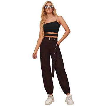 Floerns Women's Spaghetti Strap Sleeveless Cut Out Rave Tube Crop Cami Neon Top Black M