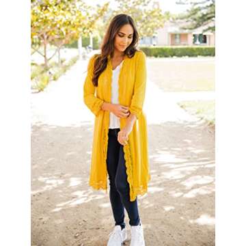 Lace Trim Wrap Cardigan for Effortless Style and Comfort