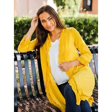 Lace Trim Wrap Cardigan for Effortless Style and Comfort