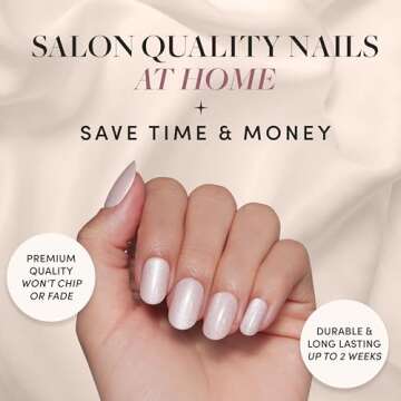 Glamnetic Press On Nails - Pure Intentions | Glossy, Semi-Transparent, Short Round Nails, Reusable | 12 Sizes - 30 Nail Kit with Glue