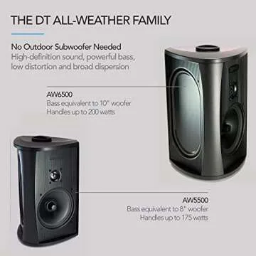 Definitive Technology AW5500 Outdoor Speaker - 5.25-inch Woofer, 175 Watts, High Performance, Built for Extreme Weather (Single, Black)