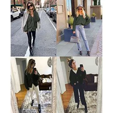 QUALFORT Women’s Oversized Button Down Cardigan Sweater