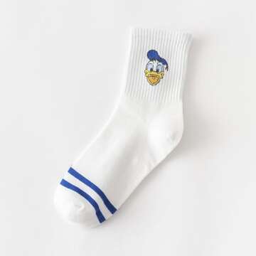 Mayyatt Animation Character Women Crew Socks for Fun Wear
