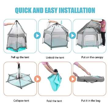 Bend River Baby Playpen with Canopy, Portable and Safe