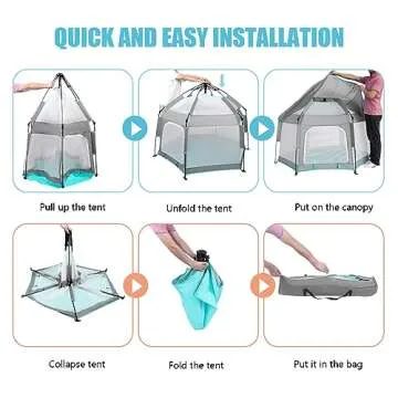 Bend River Baby Playpen with Canopy, Portable and Safe