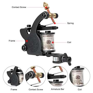 Solong Tattoo Complete Starter Tattoo kit 1 Pro Machine Guns 14 Inks Power Supply Foot Pedal Needles Grips Tips TK110