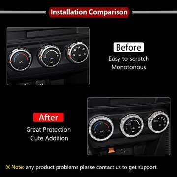 LECART Bling AC Knob Covers Fit for Mazda CX-3 CX-5 MX-5 Miata Crystal Air Conditioning Tune Knob Ca...