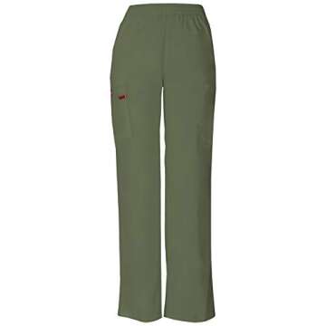 Dickies Women's Signature Elastic Waist Scrubs Pant, Olive, Small