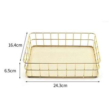 GYY Stylish Gold Metal Storage Basket for Home Use