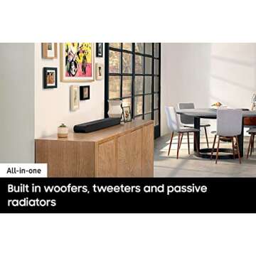 SAMSUNG HW-S60B 3.1ch Soundbar w/Dolby Atmos, DTS Virtual:X Q Symphony, Adaptive Sound, Game Mode, Bluetooth Connection, 2022