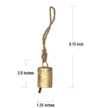 Rustic Bell Ornaments Set of 6 Vintage Christmas Decor