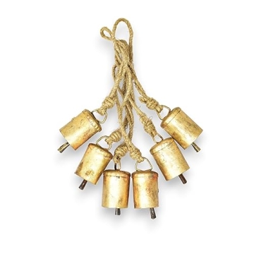 Rustic Bell Ornaments Set of 6 Vintage Christmas Decor