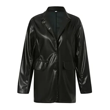 Stylish BHMAWSRT Womens Leather Blazer for All Occasions