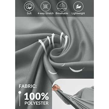 BALEAF Men's Sun Protection Hoodie Shirt UPF 50+ Long Sleeve UV SPF T-Shirts Rash Guard Fishing Swimming Lightweight Gray L