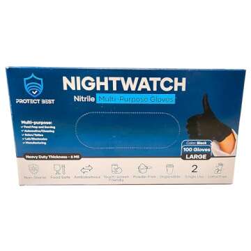 NIGHTWATCH Disposable Food Safe Gloves - S-XXL, 100 Ct