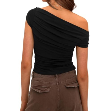 Darong Women's Summer Slim Fit Off Shoulder Crop Top