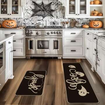 Artoid Mode Spooky Spider Web Ghosts Boo Decorative Kitchen Mats