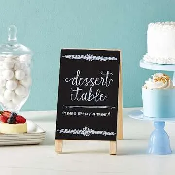 2 Pack Mini Chalkboard Easel Signs for Tabletop Decorations, Restaurant Food Display, Message Boards, Small Business, Wedding, Catering Events, Coffee Shop (4.5x7.5 in)