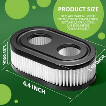 593260 Lawn Mower Air Filter - 2 Pack for Briggs & Stratton Engines