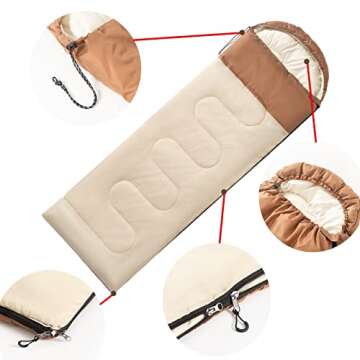 Sleeping Bags for Adults Kids with Compression Sack, Portable and Lightweight, Camping Sleeping Bags for 3 Season Camping, Hiking, Waterproof, Backpacking and Outdoors