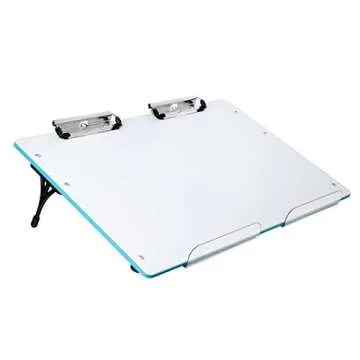 Visual Edge - Slant Board for Writing – Adjustable Magnetic Whiteboard & 22° Angle Ergonomic Desk for Reading, Writing, Drawing and Studying – Portable Tabletop Stand for Students and Teachers - Blue