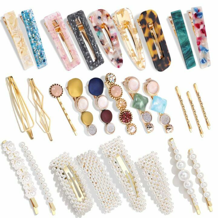 28 PCS Handmade Hingwah Hair Clips - Elegant Gifts