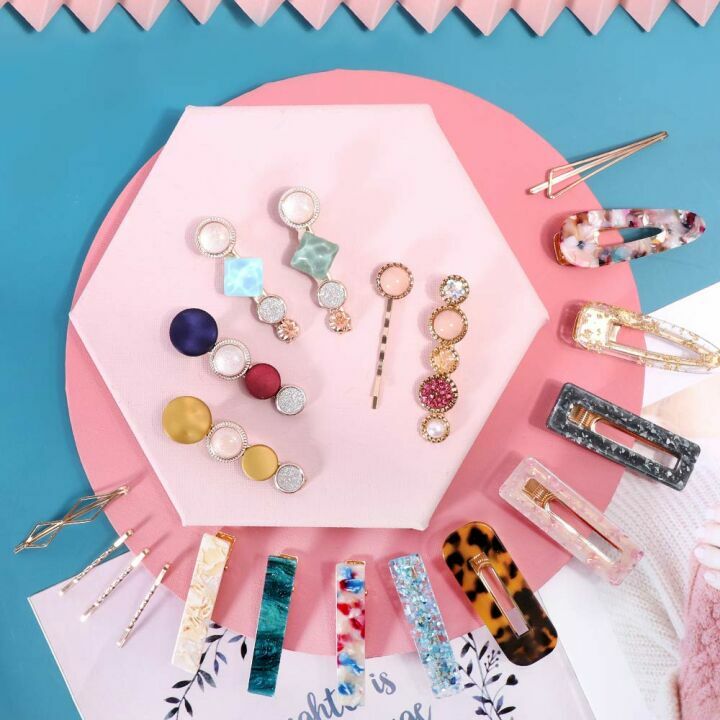 28 PCS Handmade Hingwah Hair Clips - Elegant Gifts