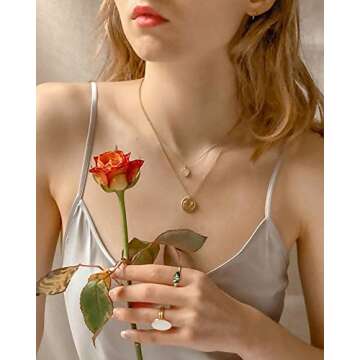 micuco 14K Gold Signet Rings for Women Handmade Rings Bee Engraved Silver Statement Ring 14K Gold 5