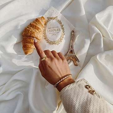 micuco 14K Gold Signet Rings for Women Handmade Rings Bee Engraved Silver Statement Ring 14K Gold 5