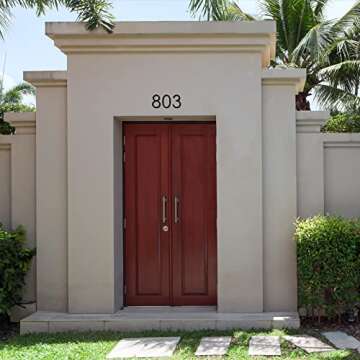 8 Inch Floating House Numbers - Modern Exterior Address Sign for Homes