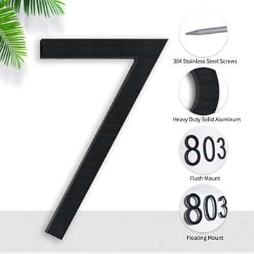 Buy Stylish 8 Inch Floating House Numbers for Your Home