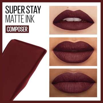 Maybelline Super Stay Matte Ink Liquid Lipstick Makeup, Long Lasting High Impact Color, Up to 16H We...