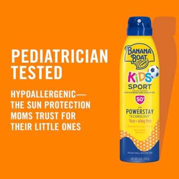 Banana Boat Kids Sport Sunscreen Spray SPF 50, Twin Pack | Kids Sunscreen Spray, Kids Sunblock Spray, Oxybenzone Free Sunscreen for Kids, Spray Sunscreen SPF 50, 6oz each