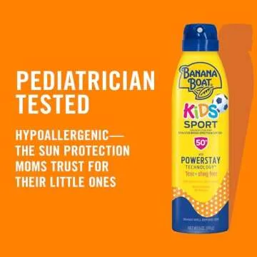 Banana Boat Kids Sport Sunscreen Spray SPF 50, Twin Pack | Kids Sunscreen Spray, Kids Sunblock Spray, Oxybenzone Free Sunscreen for Kids, Spray Sunscreen SPF 50, 6oz each