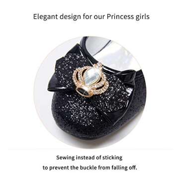 Stelle Girls Dress Shoes Glitter Princess Shoe Flower Mary Jane Low Heels Party Wedding Prom Footwea...