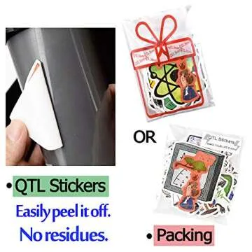 QTL School Stickers for Teacher Stickers for Students Laptop Kids Water Bottles Stickers Science Stickers Waterproof Back to School Stickers Packs 50Pcs