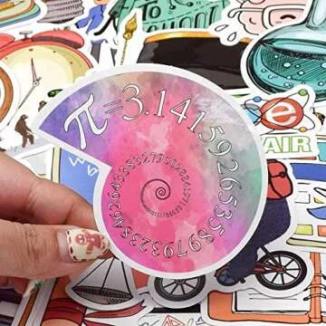 QTL School Stickers for Teacher Stickers for Students Laptop Kids Water Bottles Stickers Science Stickers Waterproof Back to School Stickers Packs 50Pcs