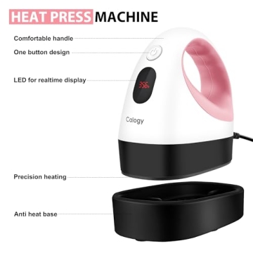 Calogy Mini Heat Press for Crafting Projects and Designs