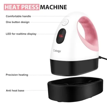 Calogy Mini Heat Press for Crafting Projects and Designs