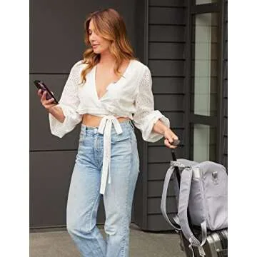 Momcozy Breast Pump Hands Free M5, Wearable Breast Pump of Baby Mouth Double-Sealed Flange with 3 Modes & 9 Levels, Electric Breast Pump Portable - 24mm, 2 Pack Quill Gray