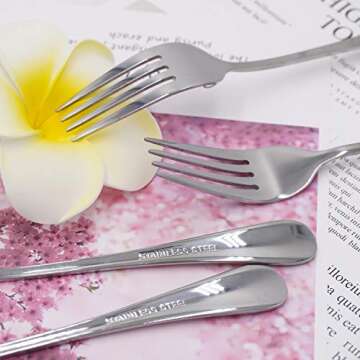Honbay Stainless Steel Dinner Forks Set - 4 Pack